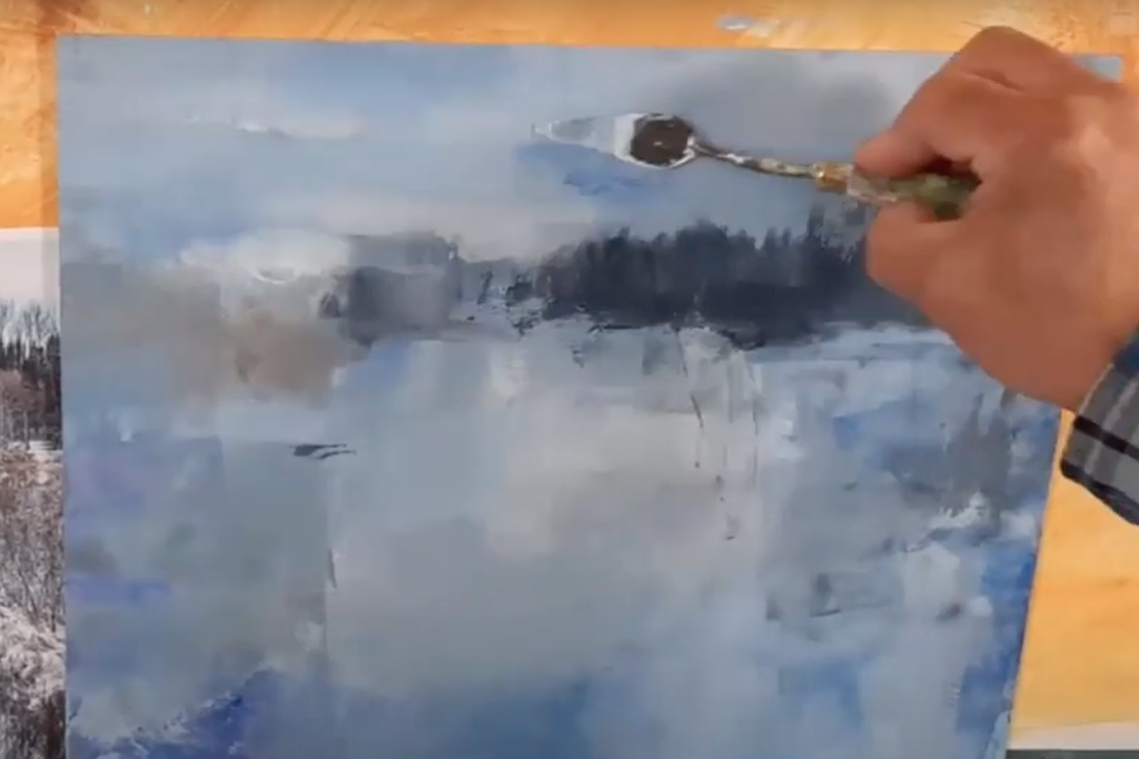 Painting a Winter Sky - Painting a Pear